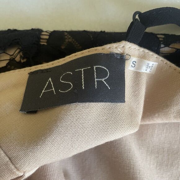 ASTR The Label Black & Nude Lace Overlay Sleeveless Mini Dress Size S Small NWOT - Picture 7 of 13